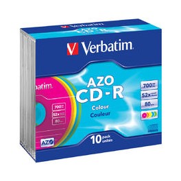 CDR AZO 700MB 52X COLOR 10Pk SC