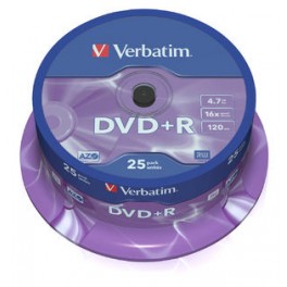 DVD+R 4.7GB 16X 25Pk Spindle